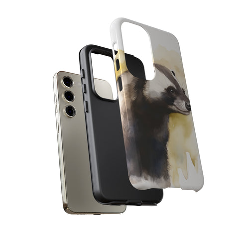Badger on a Yellow Background - Impact Resistant Phone Case